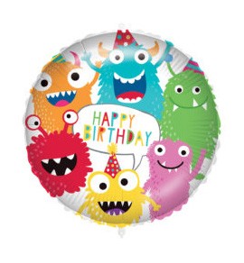 Happy Birthday Monsters fólia lufi 46 cm