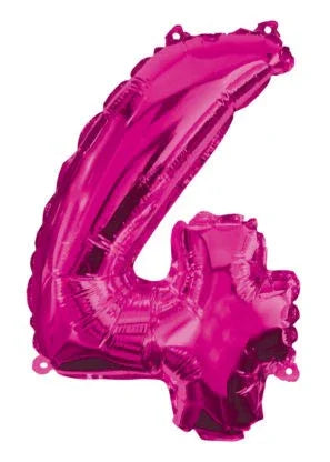 Rózsaszín Hot Pink 4-es szám fólia lufi 95 cm