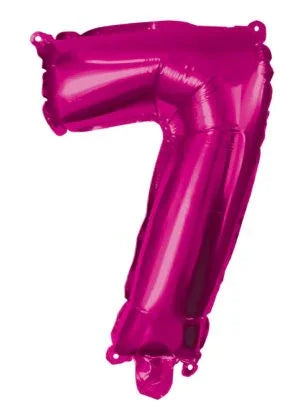 Rózsaszín Hot Pink 7-es szám fólia lufi 95 cm