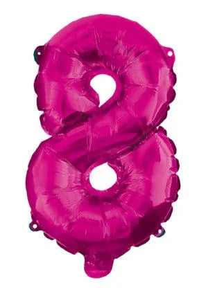 Rózsaszín Hot Pink 8-as szám fólia lufi 95 cm