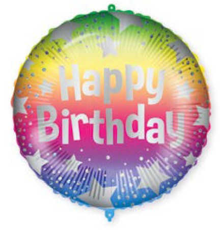 Happy Birthday Rainbow fólia lufi 46 cm