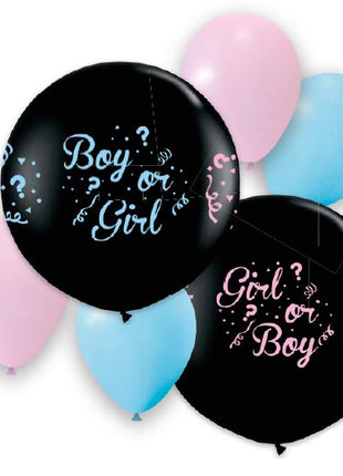 Fiú vagy Lány Gender Reveal léggömb, lufi szett