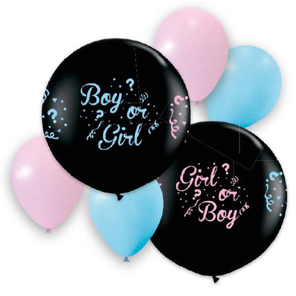 Fiú vagy Lány Gender Reveal léggömb, lufi szett