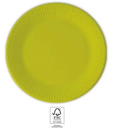 Unicolour Light Green, Zöld papírtányér 8 db-os 23 cm FSC