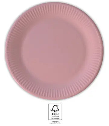 Unicolour Pink, Rózsaszín papírtányér 8 db-os 23 cm FSC