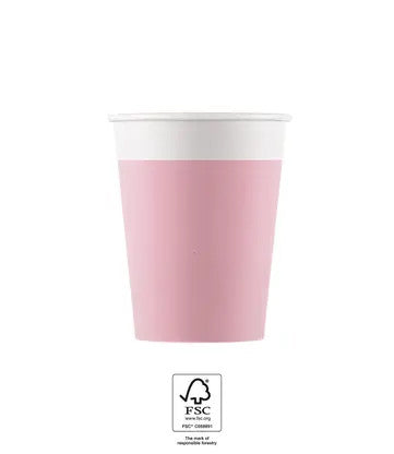 Unicolour Pink, Rózsaszín papír pohár 8 db-os 200 ml FSC