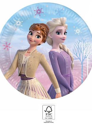 Disney Jégvarázs Wind papírtányér 8 db-os 23 cm FSC