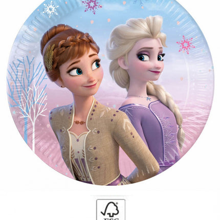 Disney Jégvarázs Wind papírtányér 8 db-os 20 cm FSC