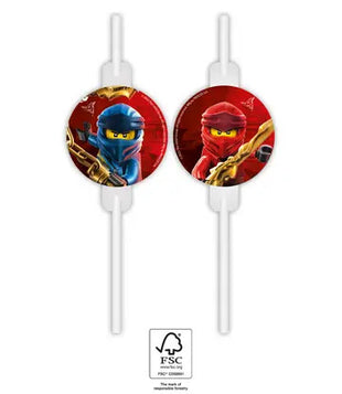 Lego Ninjago papír szívószál, 4 db-os szett FSC
