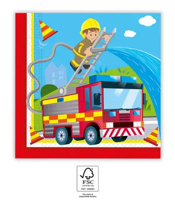 Tűzoltó Rescue szalvéta 20 db-os 33x33 cm FSC
