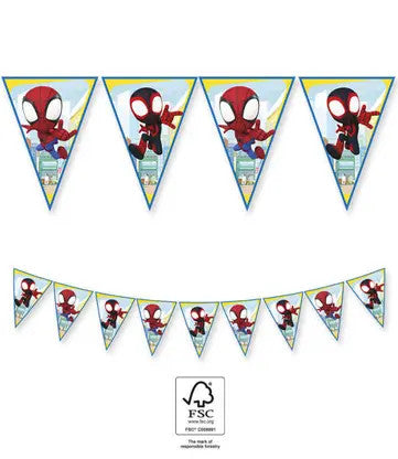 Pókember Spidey zászlófüzér FSC 2,3 m