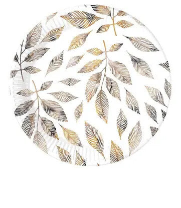 Levél Grey Branches papírtányér 8 db-os 23 cm