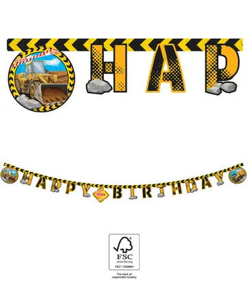 Építkezés Grabber Happy Birthday felirat FSC 2 m