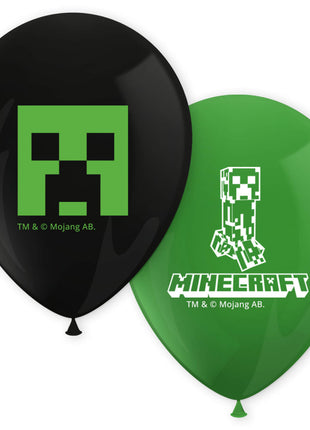 Minecraft Green léggömb, lufi 8 db-os