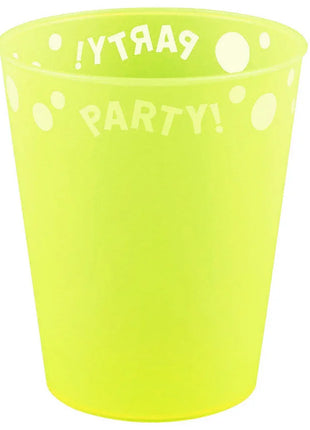 Yellow Fluorescent, Sárga micro prémium műanyag pohár 250 ml