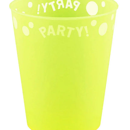 Yellow Fluorescent, Sárga micro prémium műanyag pohár 250 ml