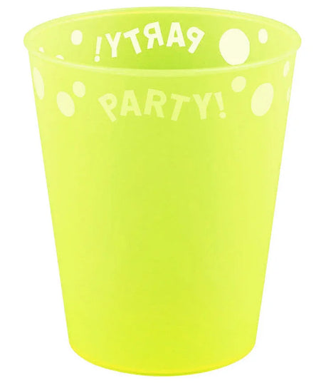 Yellow Fluorescent, Sárga micro prémium műanyag pohár 250 ml