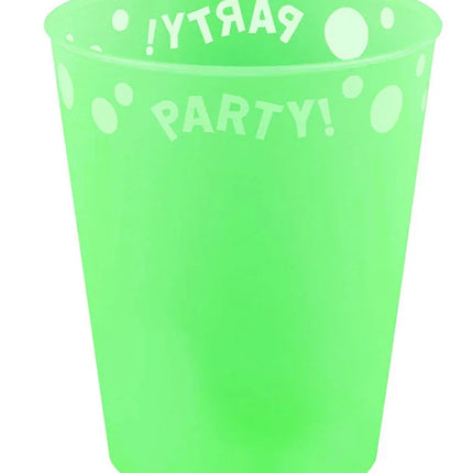 Green Fluorescent, Zöld micro prémium műanyag pohár 250 ml