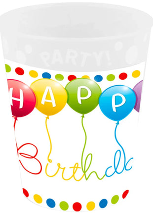 Happy Birthday Streamers micro prémium műanyag pohár 250 ml