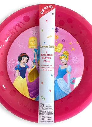 Disney Hercegnők Live Your Story micro prémium műanyag lapostányér 4 db-os szett 21 cm