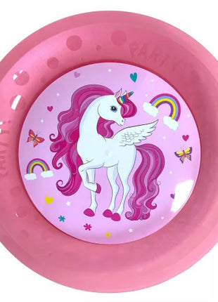 Unikornis Rainbow Colors micro prémium műanyag lapostányér 4 db-os szett 21 cm
