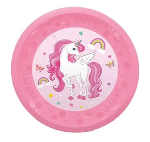 Unikornis Rainbow Colors micro prémium műanyag lapostányér 4 db-os szett 21 cm