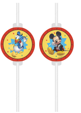 Disney Mickey Jump Into Fun papír szívószál, 4 db-os szett FSC