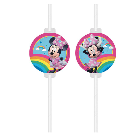 Disney Minnie Makes Me Smile papír szívószál, 4 db-os szett FSC