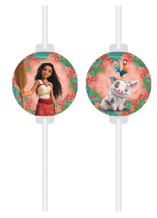 Disney Vaiana Sailing Spirit papír szívószál, 4 db-os szett FSC
