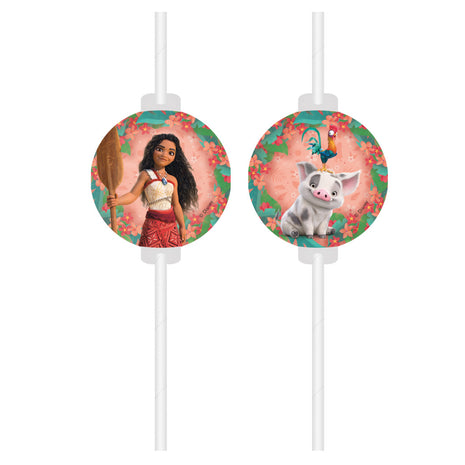 Disney Vaiana Sailing Spirit papír szívószál, 4 db-os szett FSC