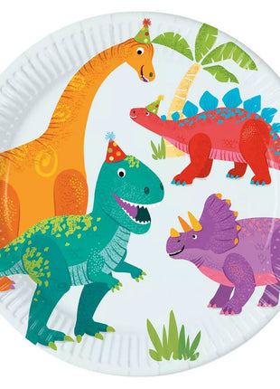 Dinoszaurusz Party papírtányér 8 db-os 23 cm FSC
