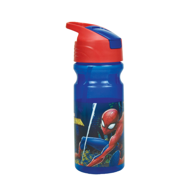 Pókember Dangled mintás műanyag kulacs beépített szívószállal, 500 ml űrtartalommal.