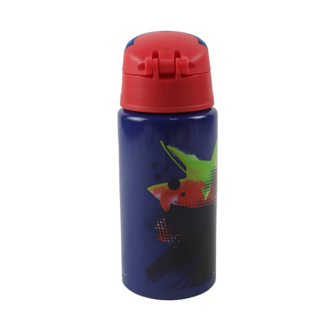 Pókember Splotch mintás műanyag kulacs beépített szívószállal és akasztóval, 350 ml űrtartalommal.