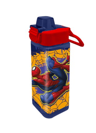 Pókember Web-Slinger square mintás műanyag kulacs beépített szívószállal, 500 ml űrtartalommal.
