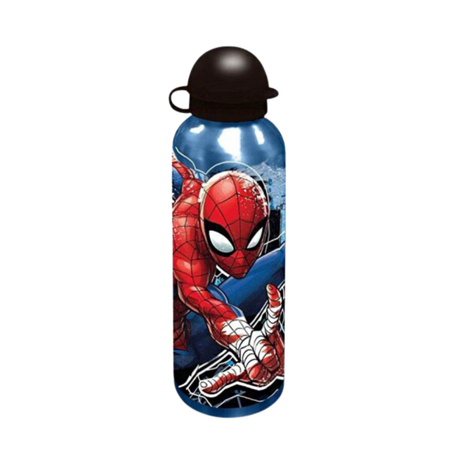 Pókember Web-Warrior mintás alumínium kulacs ivókupakkal, 500 ml űrtartalommal.