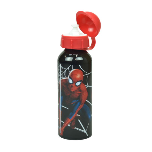 Pókember Web mintás alumínium kulacs ivókupakkal, 520 ml űrtartalommal.