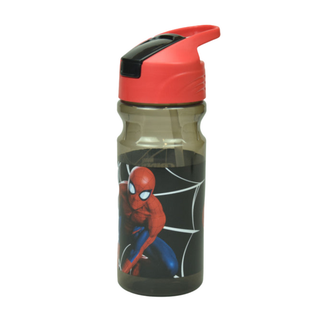 Pókember Web mintás műanyag kulacs beépített szívószállal, 500 ml űrtartalommal.