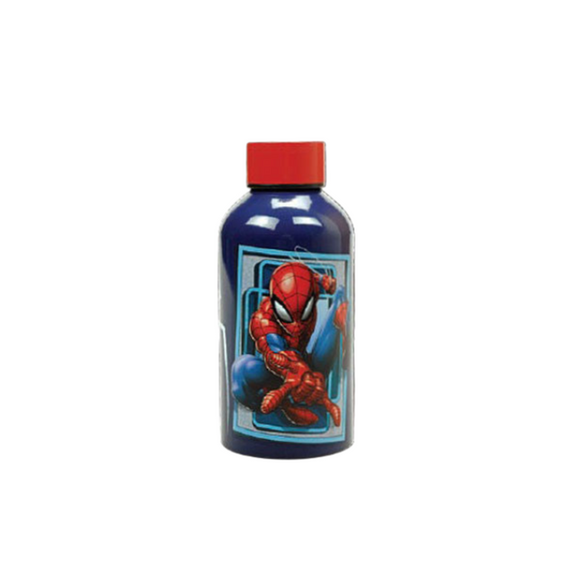 Pókember World mintás alumínium kulacs csavaros kupakkal, 500 ml űrtartalommal.