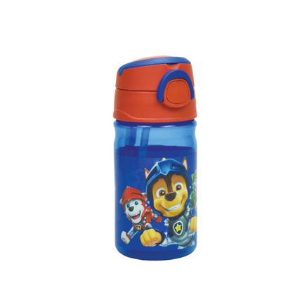 Mancs Őrjárat Knights 350 ml-es műanyag kulacs szívószállal és akasztóval, Chase és Marshall lovagos mintával.