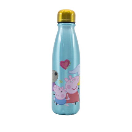 Peppa malac Core mintás alumínium kulacs csavaros kupakkal, 600 ml űrtartalommal.