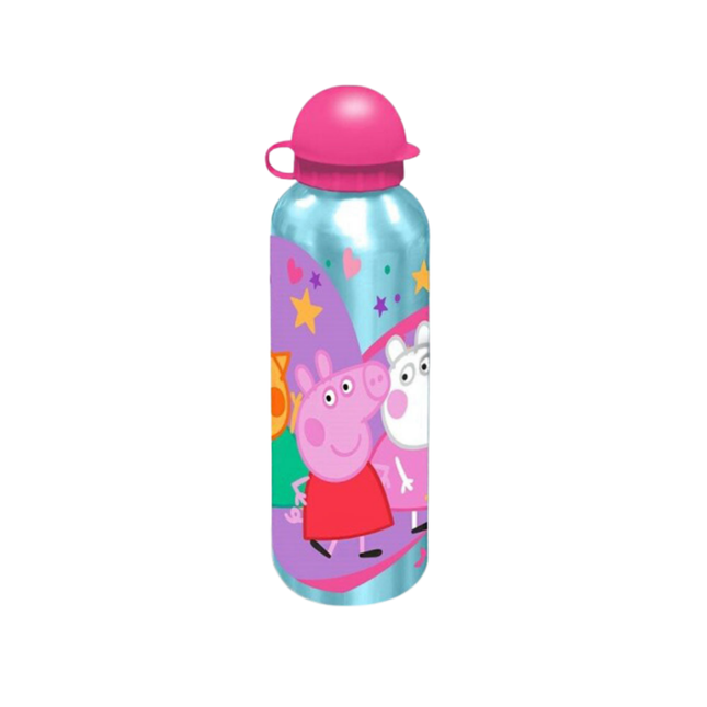 Peppa malac Dance mintás alumínium kulacs ivókupakkal, 500 ml űrtartalommal.