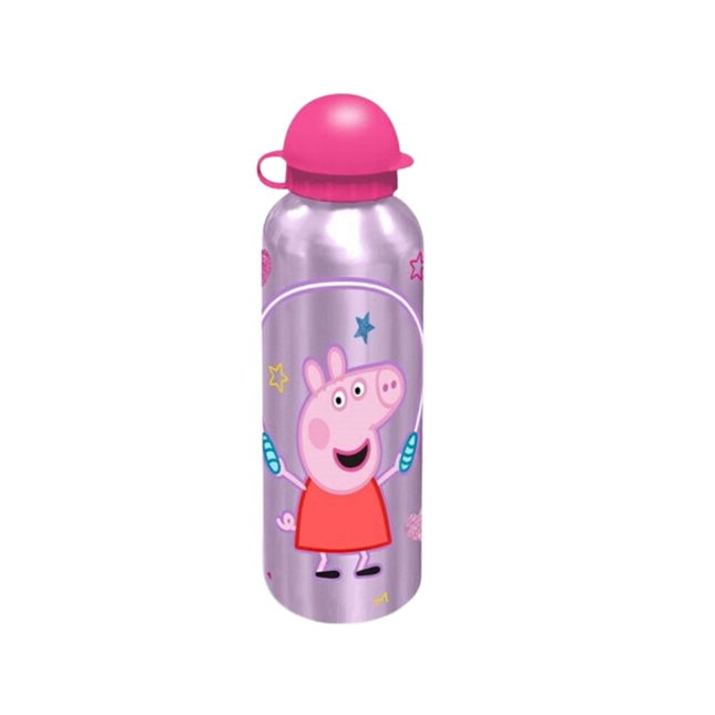 Peppa malac Jump Rope mintás alumínium kulacs ivókupakkal, 500 ml űrtartalommal.