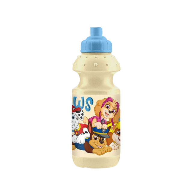 Mancs Őrjárat Future Leader 350 ml-es műanyag sportkulacs gyerekeknek, piros-kék mintával.