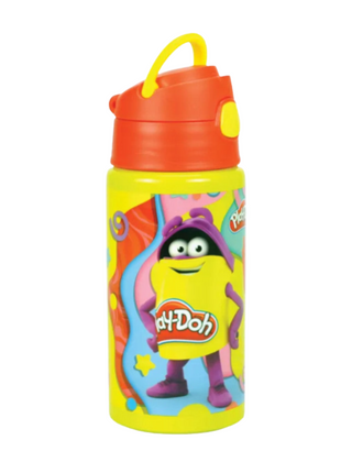 Play-Doh Happy mintás alumínium kulacs beépített szívószállal és akasztóval, 500 ml űrtartalommal.