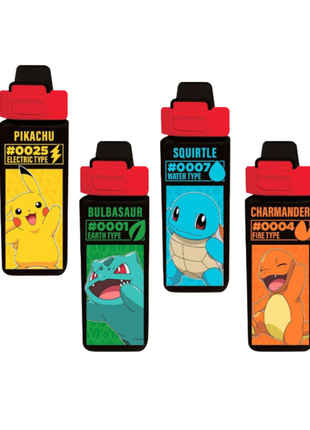 Pokémon Electric square mintás műanyag kulacs beépített szívószállal, 500 ml űrtartalommal.