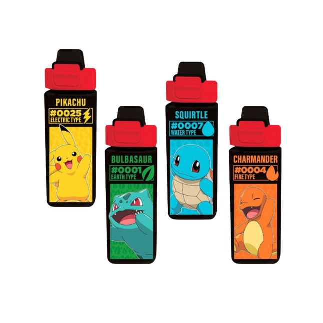 Pokémon Electric square mintás műanyag kulacs beépített szívószállal, 500 ml űrtartalommal.