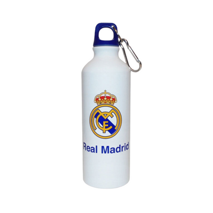 Real Madrid Emblem mintás alumínium kulacs csavaros kupakkal, 500 ml űrtartalommal.