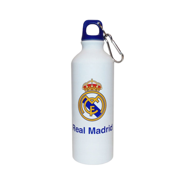Real Madrid Emblem mintás alumínium kulacs csavaros kupakkal, 500 ml űrtartalommal.