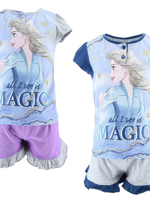 Disney Jégvarázs gyerek rövid pizsama 3 - 8 év / 98 - 128 cm