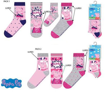 Peppa malac Sparkle Steps gyerek zokni  23-34